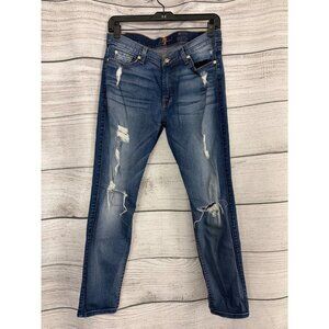 7 For All Mankind Ankle Skinny Distressed Jeans Size 31